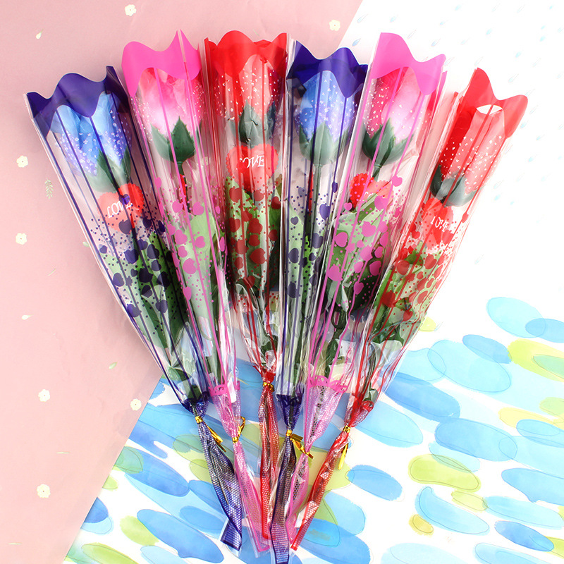 لوازم عيد الحب لحفلة LED COLLUTIL CLOTH ROSE FLOWER LUMINING WAND WAND Stick Decoration Bouquet Decord Decord DH5555