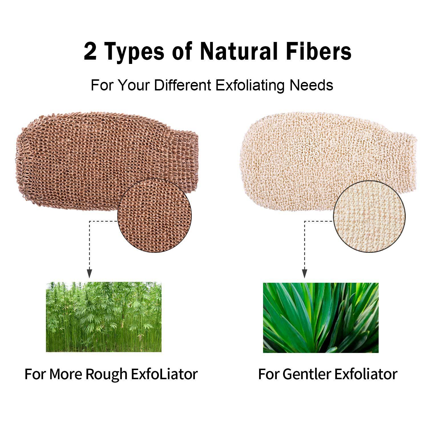 목욕 세정기 천연 각질 제거 장갑 미트 헴프 섬유 목욕 스파 샤워 세정기 로파 문지름 미트 밍턴 스폰지 죽은 피부 황마 장갑 제거