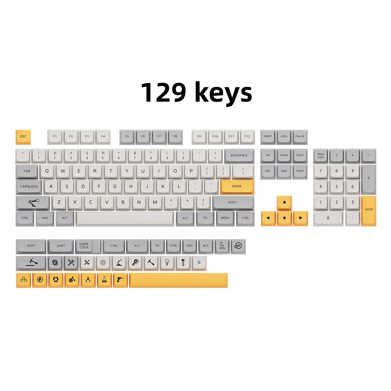 130 klawiszy XDA PBT Keycap Profil Spersonalizowane angielskie gier Keycaps Cute Sublimacja dla Cherry MX Switch MECHANICAL CLEYBOD