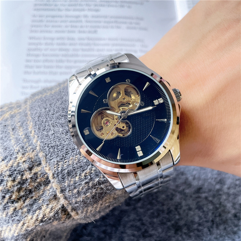 Fashion Fulal Brand Watches Men Male Style Mechanical Steel Band Популярный роскошный логотип Clock x190