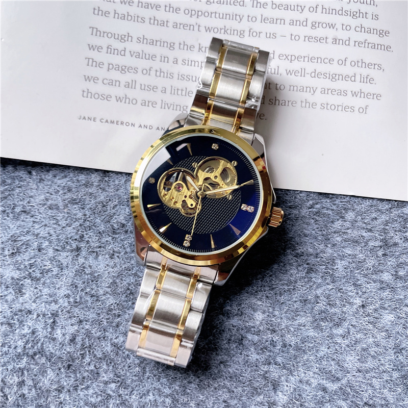 Fashion Fulal Brand Watches Men Male Style Mechanical Steel Band Популярный роскошный логотип Clock x190