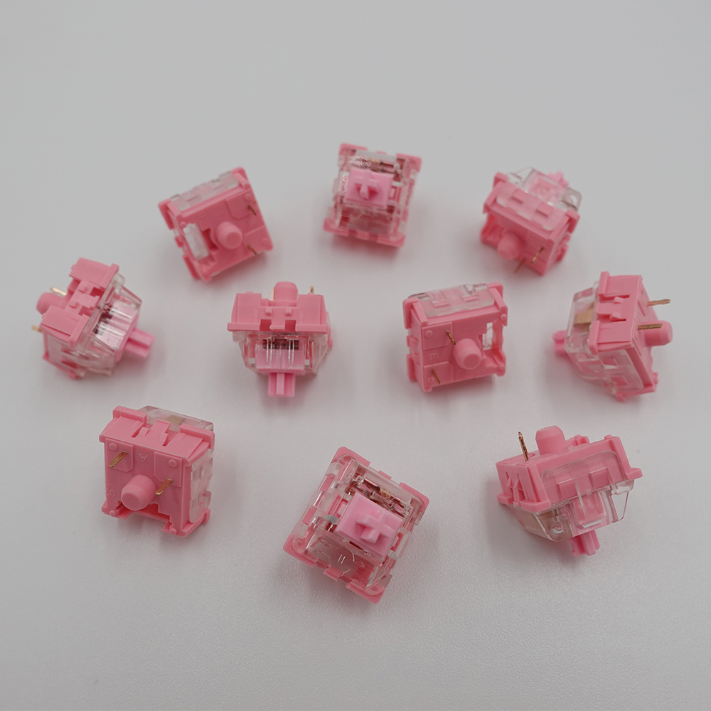 KTT Commutateur Rose Commutateurs Linéaire SMD LED 3 broches 43g Claviers Mécaniques Personnalisé RVB RVB Transparent Compatible GK61 Anne Pro 2