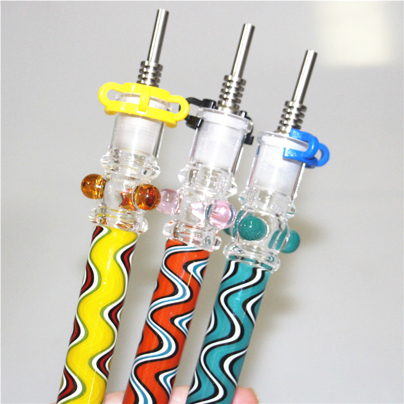 Shisha-Bong-Nektar-Set mit 10 mm Titanspitze, Quarz-Umkehrnagelverbindung, Mini-Glaspfeife, Dab-Strohrohren