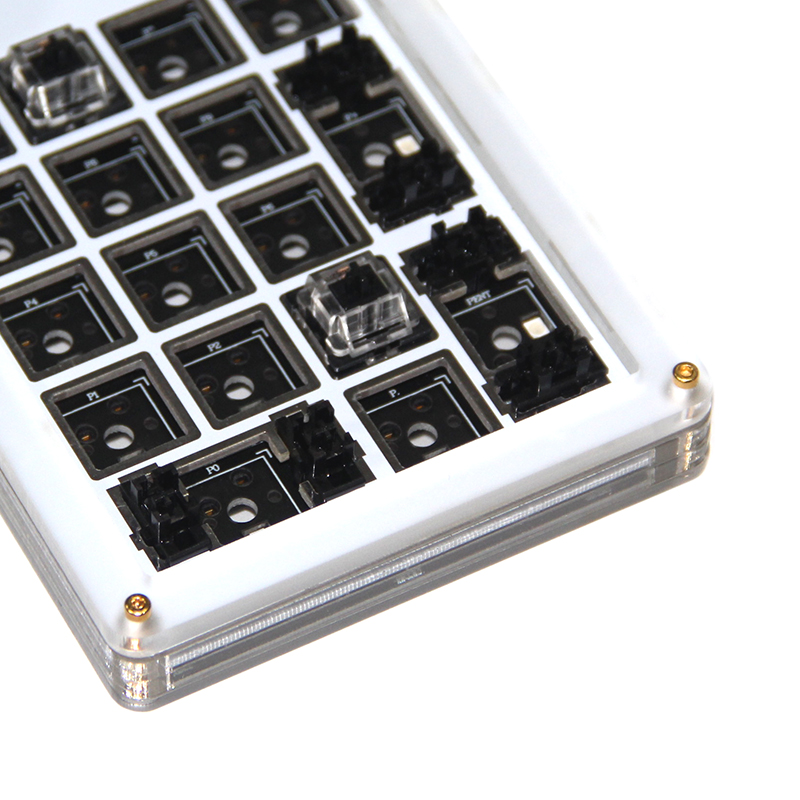 عبر 17 Key White FR-4 Plate Swappable Swappable Slot RGB Backlight Macropad Knob Standard Numpad Game Game Macro Macro