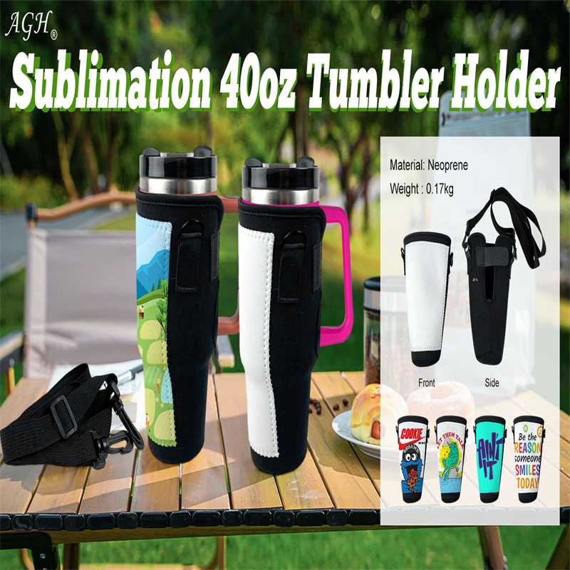 US Warehouse Sublimation 40oz Tumbler Holder Blank Reusable Water Bottle Sleeve Organization Neoprene Insulated Sleeves Z11