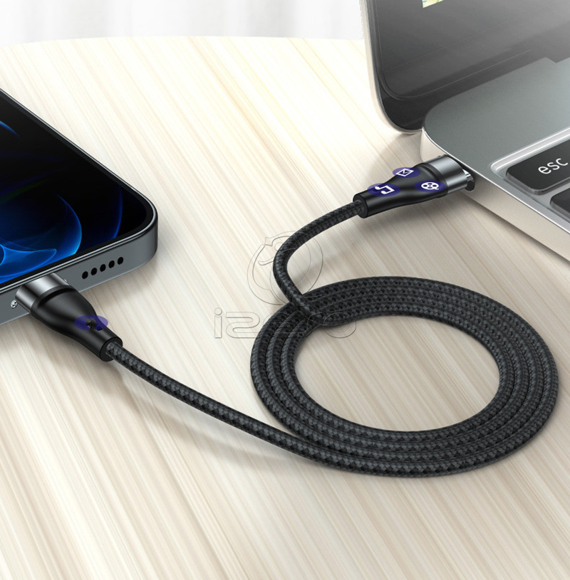 Кабель USB C-C PD мощностью 60 Вт для iPhone 15. 14. Нейлоновый плетеный шнур для быстрой зарядки, синхронизации и передачи данных с розничной упаковкой. Поддержка OEM izeso.