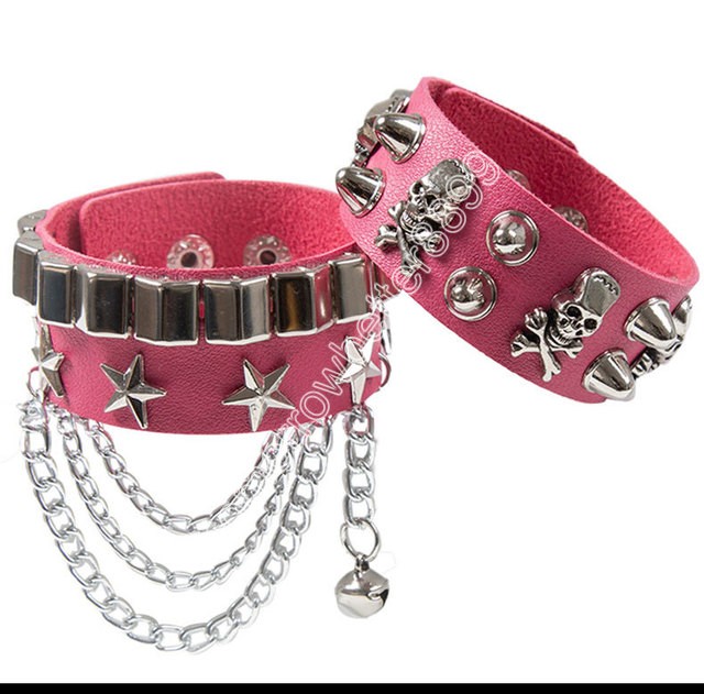 2023 PU Leather Studded Bracelet Punk Bracelet Adjustable Goth Cuff Bracelet Gothic Rivet Buckle Wristband for Men Women