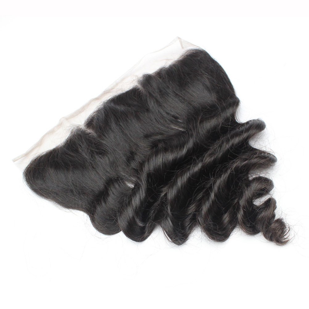 13x4 Lace Frontal Closure Body Wave Transparent Lace Frontals With Bangs Baby Hair Knots Can Be Bleached 100% Virgin Remy Human Hair High Density 12A Hair Goals 10-24