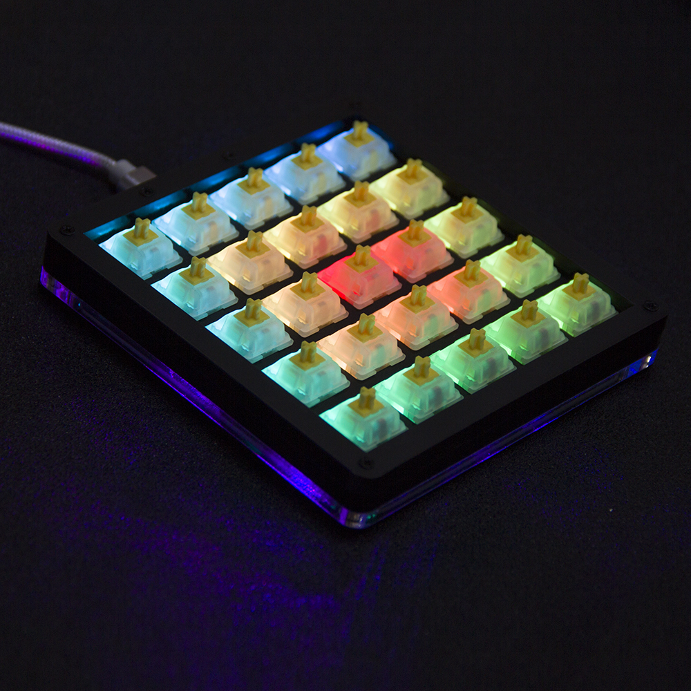 HotSwapアップグレード機能QMK 25Keys Marco Mechanical Keyboard RGB Keypad Mini Game Macropad Black White Gatreron Cherry