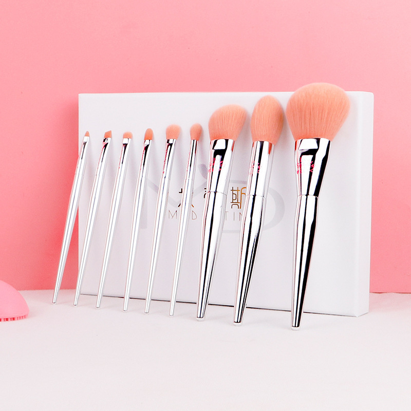 Live Beauty Makeup Brushes 9st Set Synthets Angled Powder Eyeshadow Concealer Brow Cosmetics Tool