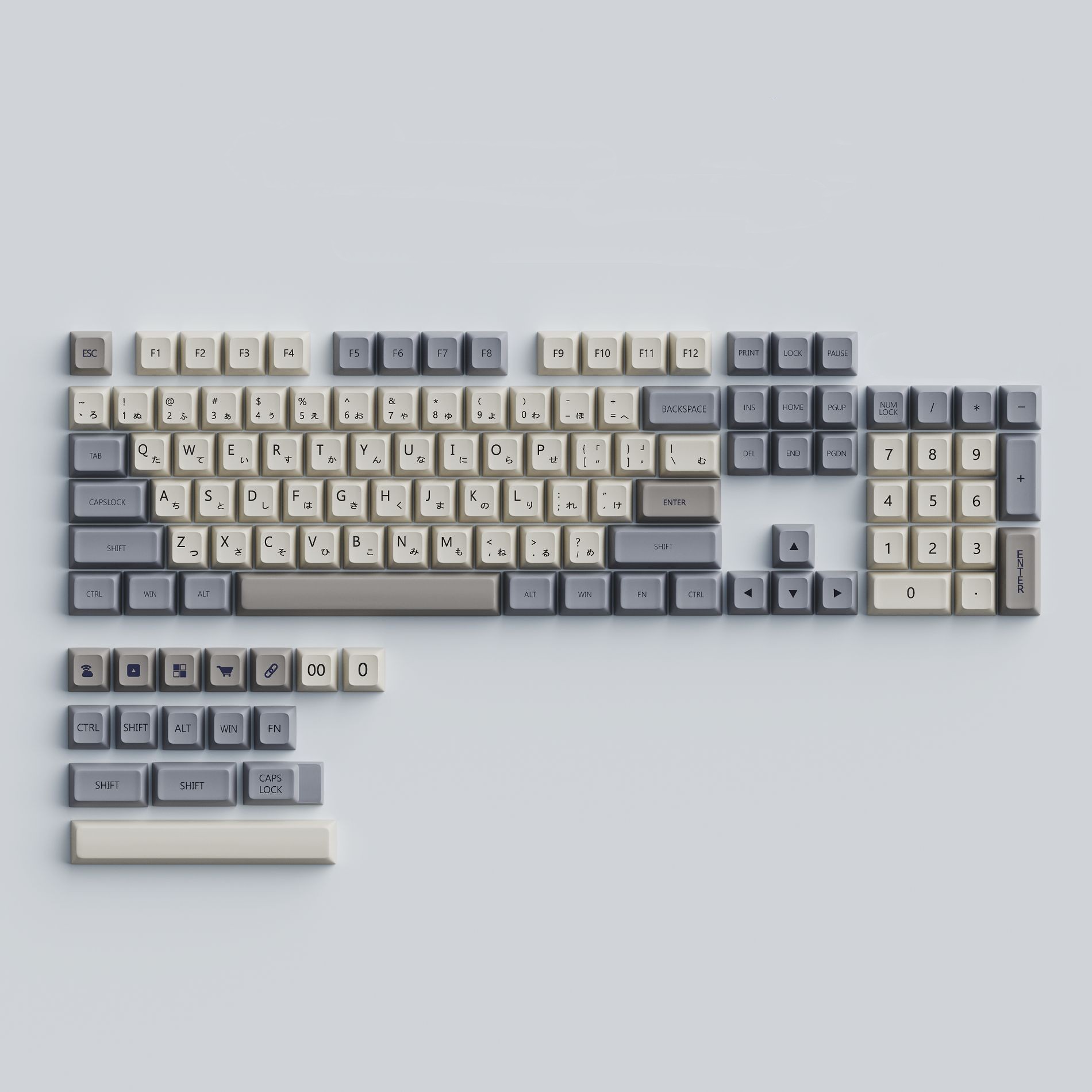 XDA – ensemble de capuchons de touches japonais en PBT, profil personnalisé, par Sublimation, 60 61, pour clavier mécanique de jeu Cherry MX Switch