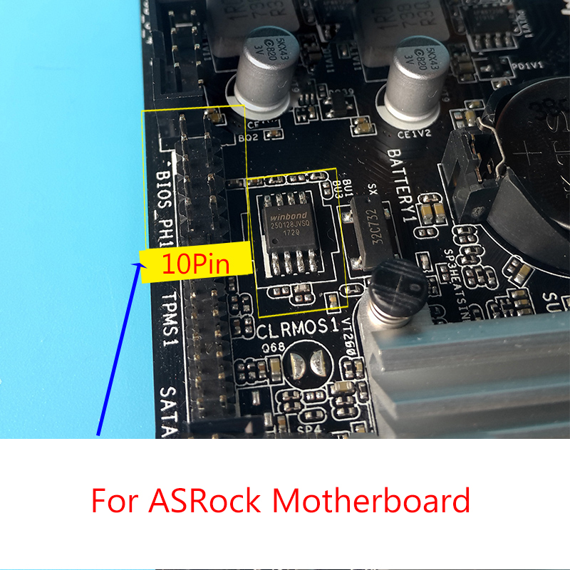 Para o adaptador de remoção de chip grátis de placa -mãe asrock placa grátis cabo jspi1 bios_ph1 para salvar o kit de bios de tijolos frescos