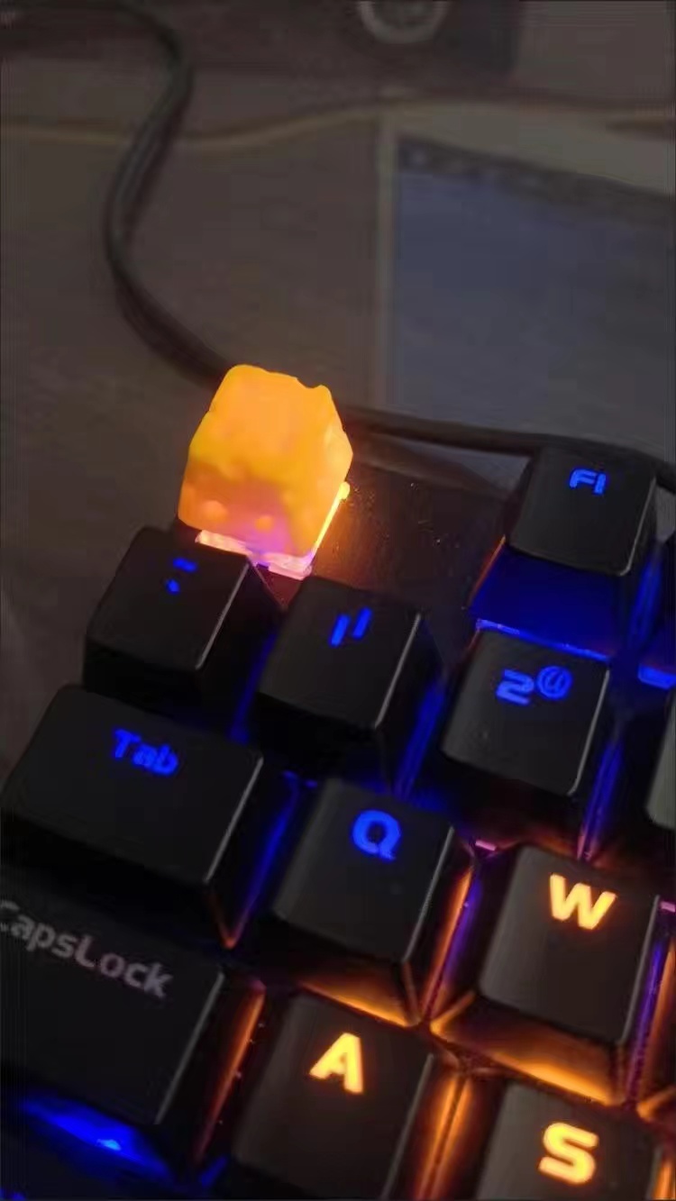 Novo bolo de queijo Digite Backspace Keycaps OEM R4 Profile Resina Customizada para Cherry MX Gateron Switch Teclado mecânico