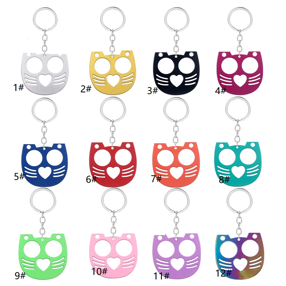 Fashion Party Gifts Safety Keychain Multi Function Cat Shape Keychain Women Men Handbag Bags Pendant Keyring Can Customize Logo H23-26