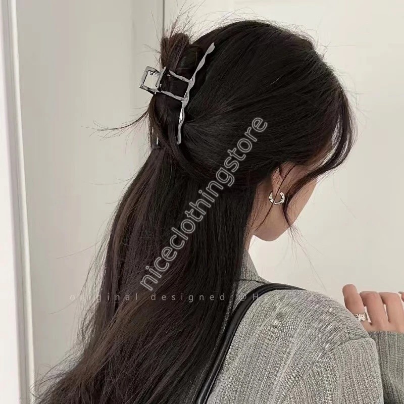 11CM Frauen Große Metall Welle Ein Wort Design Haar Klaue Damen Waschen Gesicht Haarspangen Hairgrip Mädchen Haar Clips Haarnadeln headwear