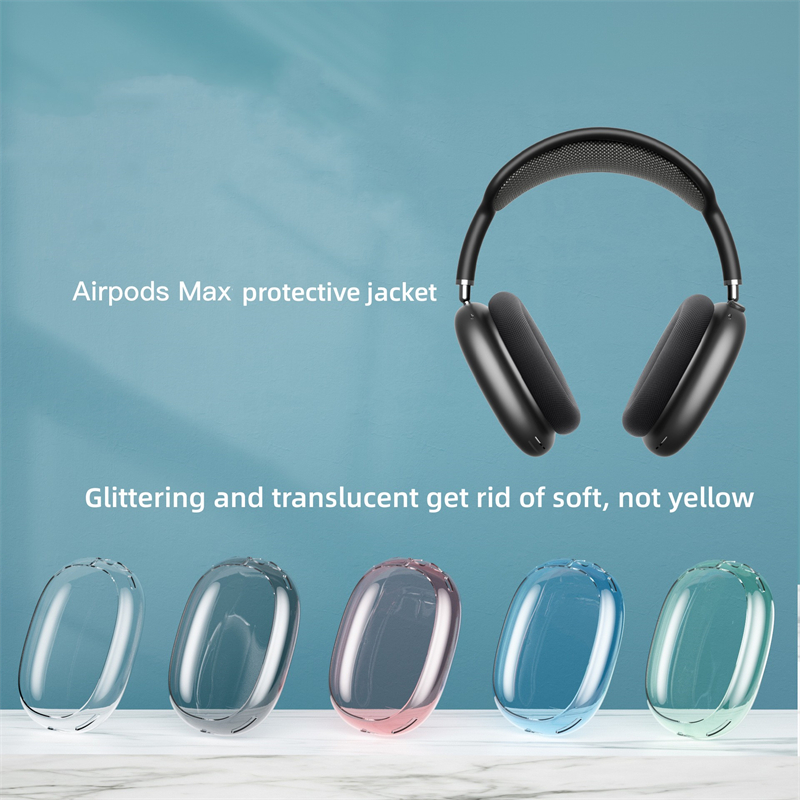 För AirPods Max Case hörlurar CUDIONS Bluetooth Headset Cover Hög permeabilitet Transparent damm öronfodral