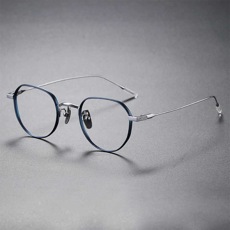 2024 MEN FUNLURY Designer feminino Óculos de sol femininos Pure Titanium 80803 Arte de moldura de óculos irregulares pode ser equipada com óculos de luz anti-azul de visão curta