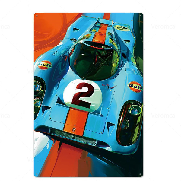 Vintage Gulf Race Queen Metal Tin Plaque Retro Car Metal Poster Bar Pub Club Home Garage Dekorativ järnmålning Metallplatta Personlig metallskylt 30x20 cm W01