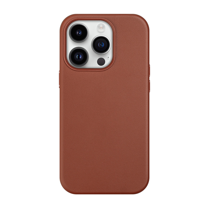 Coque de téléphone magnétique en cuir véritable Vogue pour iPhone 14 Pro Max durable protection complète souple pare-chocs couleur unie couverture arrière antichoc prenant en charge la charge sans fil