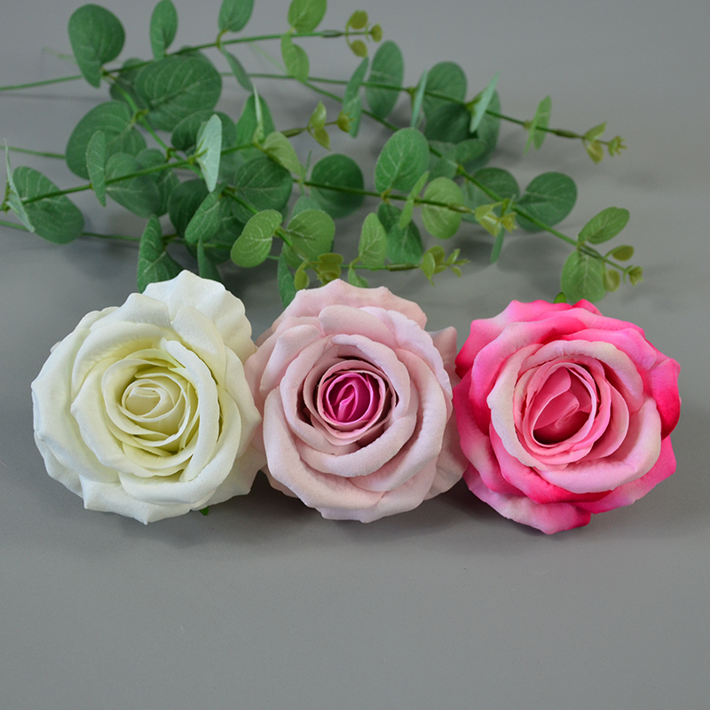 têtes de fleurs de rose en soie de haute qualité fleurs artificielles pour la décoration de couronnes