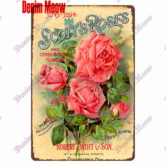 Fleur Rose Vintage Tin Sign My Garden Home Sweet Home Signe Plaque Décorative Jardin Salon Club Décor Décoration Murale 30X20cm W03