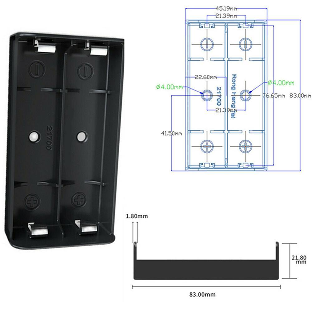 Casos do banco de energia portátil de DIY 21700 Material à prova de fogo da caixa de bateria segura 1x 2x 3x 4x Battery Storage Box Holder Container