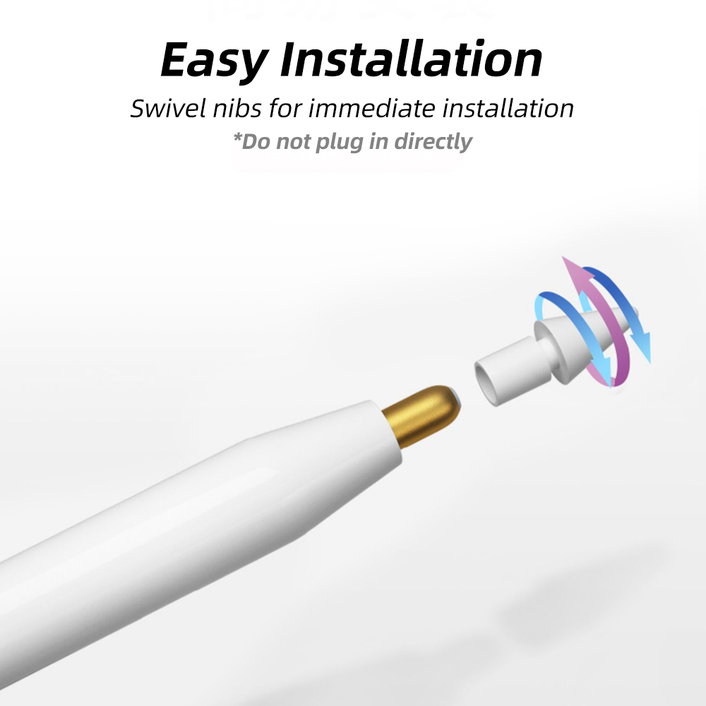 För Apple Pencil 1: a 2: a generationens tips för IpenCil-tips för blyerts NIB dubbelskikt för iPad Stylus Pen-ersättning NIB