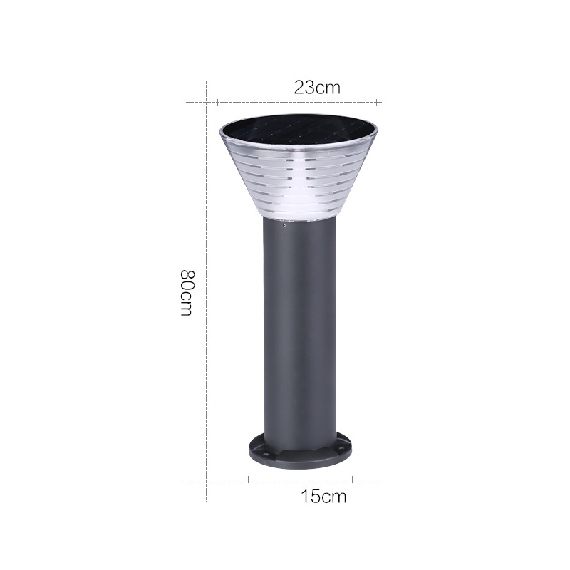 Cylinder Solar Garden Lights 3OCM 60 cm 80 cm utomhus vattentät gräsmatta Lamp Ground Light Courtyard Landscape Decor Light