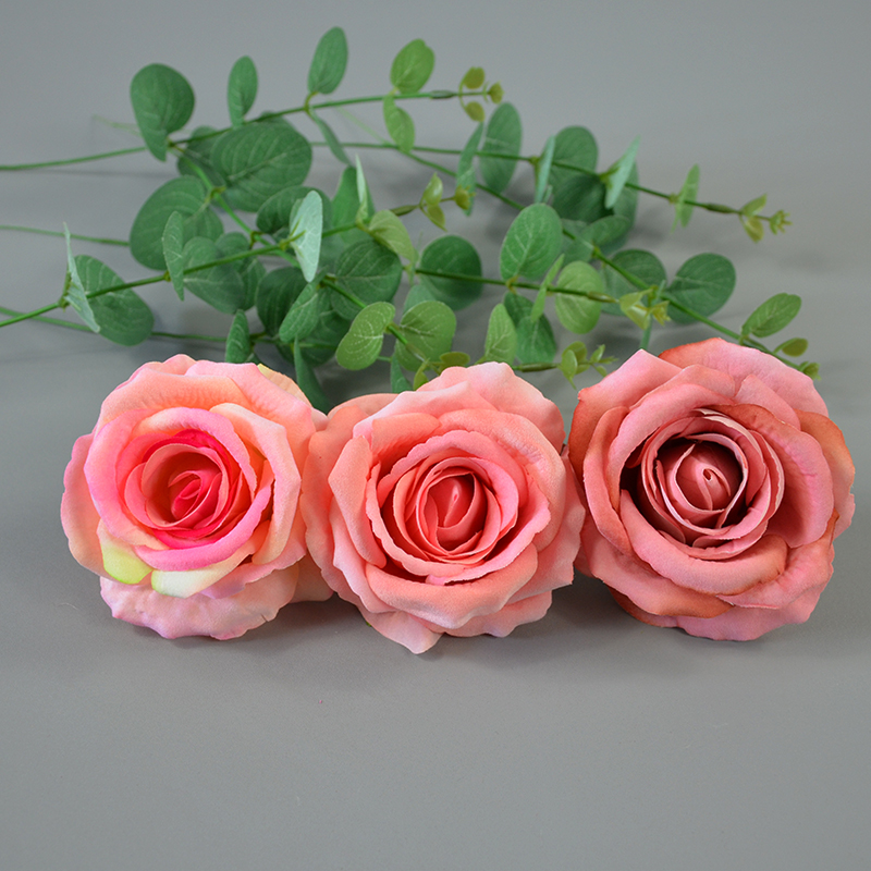 têtes de fleurs de rose en soie de haute qualité fleurs artificielles pour la décoration de couronnes