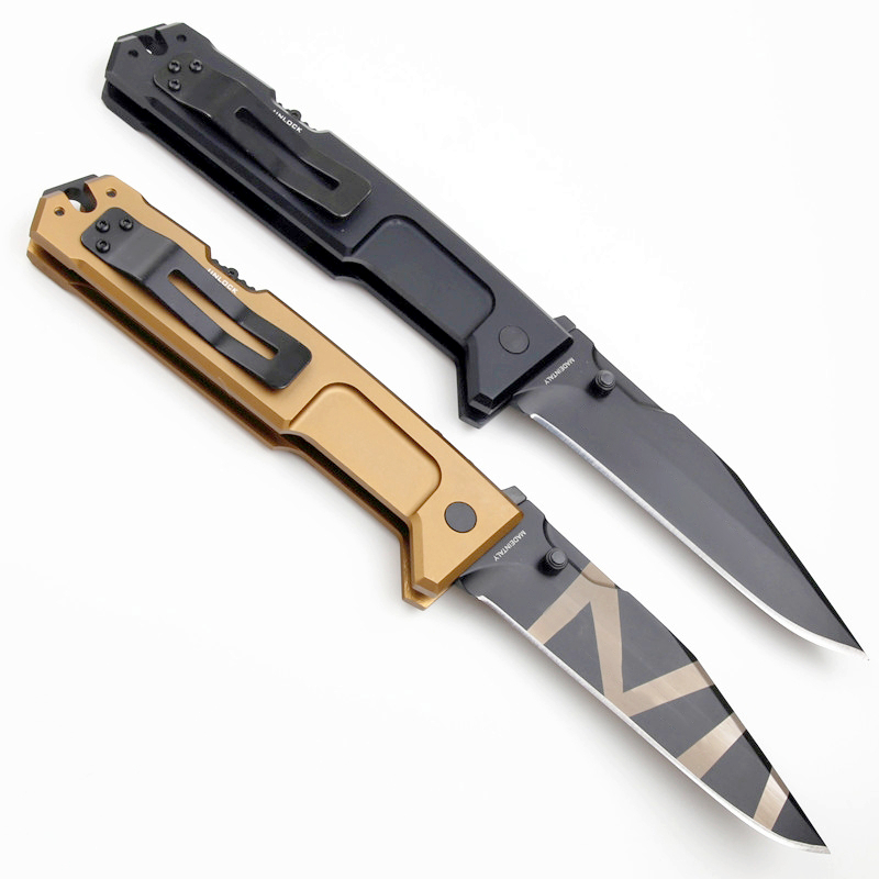 Fabrieksprijs CK81 MPC Tactisch Zakmes N690 Titanium Coating Blade Luchtvaart Aluminium Handvat Outdoor Camping Wandelen Survival Zakmessen met Doos