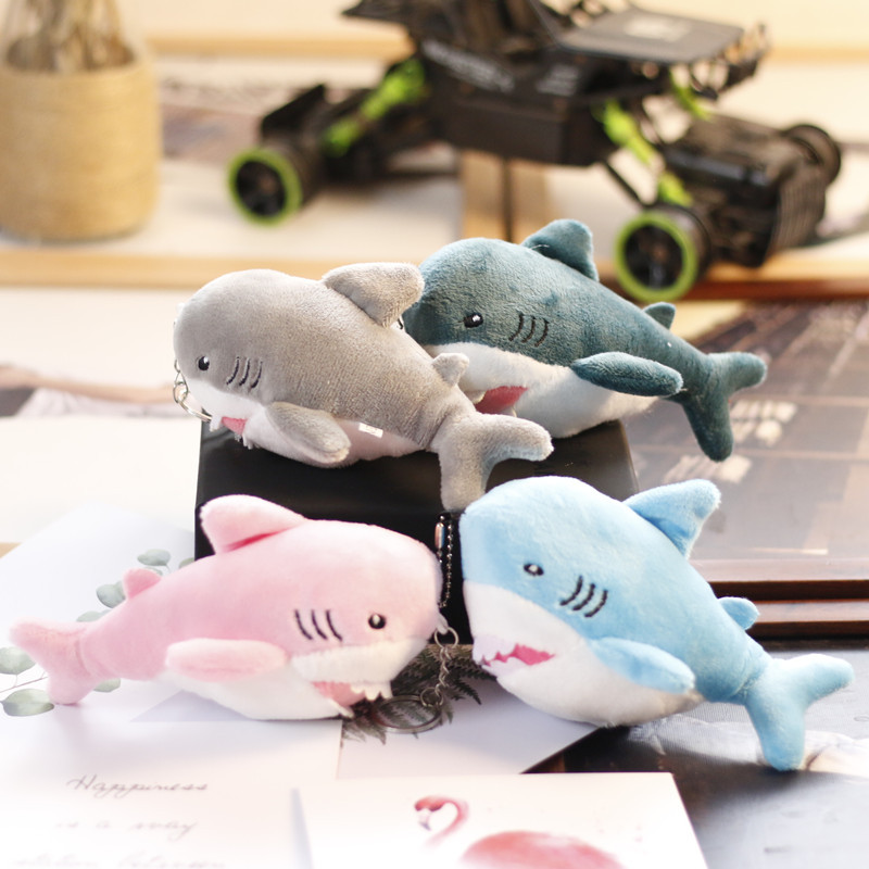 Porte-clés mignon de requin d'océan de dessin animé, porte-clés pendentif poupée en peluche petit mini dauphin poupée de dessin animé pendentif de sac de poupée