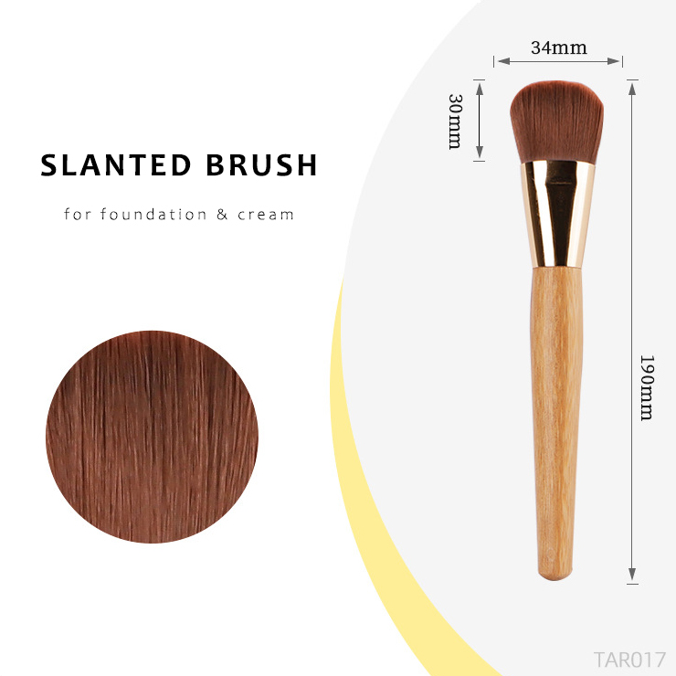 TT-Series Bamboo Makeup Brushes for Foundation Blush Powder Contour Highlight Eye Shadow Brow Liner - Soft Synthetic Flawless Finish Beauty Cosmetics Blending Tools