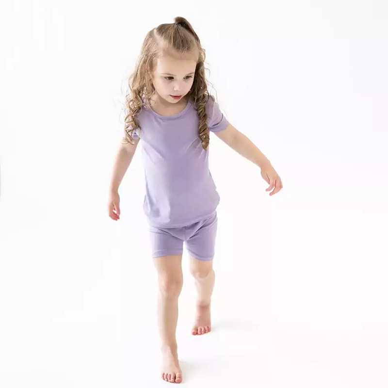 Set di vestiti bambini Set di magliette neonato/ragazza in fibra di bambù Pantaloncini Abbigliamento estivo Tuta da bambino in cotone Set di vestiti bambini