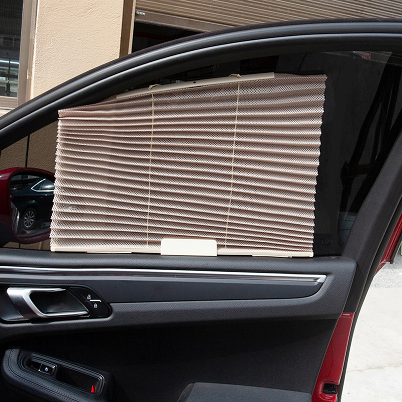 1Pc Sunshade Cover Car Automatic Retractable Parasol Car Side Window Mesh UV Protect Curtain Foldable Curtain Sunshade