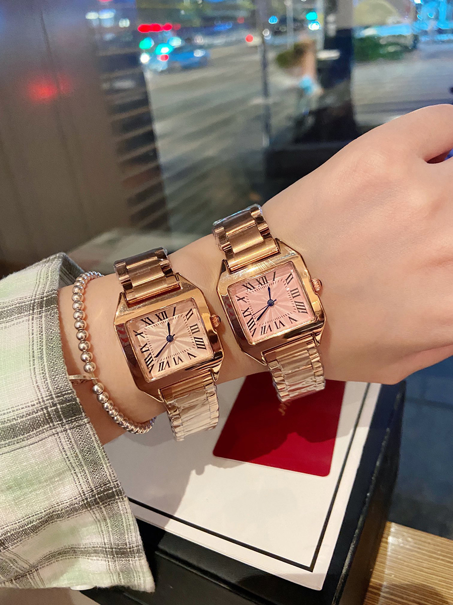 Fashion Full Brand Wrist Watches Women Ladies Girl Popular Square Style Luxury Steel Metal Band Quartz Tank Clock CA 89