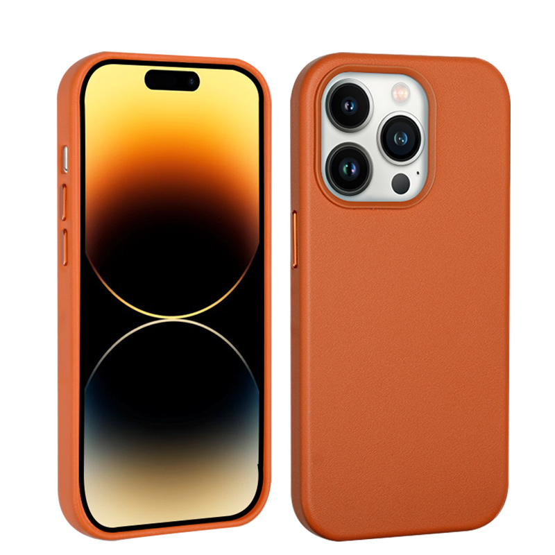 Capa de telefone de couro genuíno magnético para iPhone 14 Pro Max Durável Proteção Full Protective Manter Broca Mold Back Capa traseira à prova de choques Suporte sem fio Carregamento sem fio