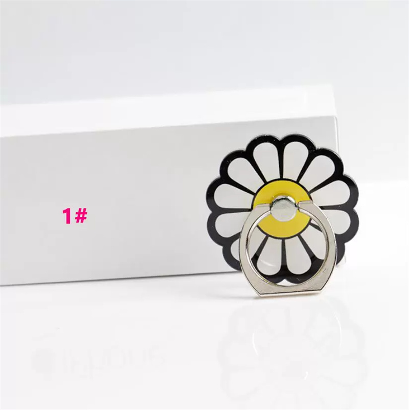 Porte-bague porte-bonheur en métal, fleur de soleil, support de téléphone portable à 360 degrés pour iPhone 14 13 12 7 8 x xr xs Samsung