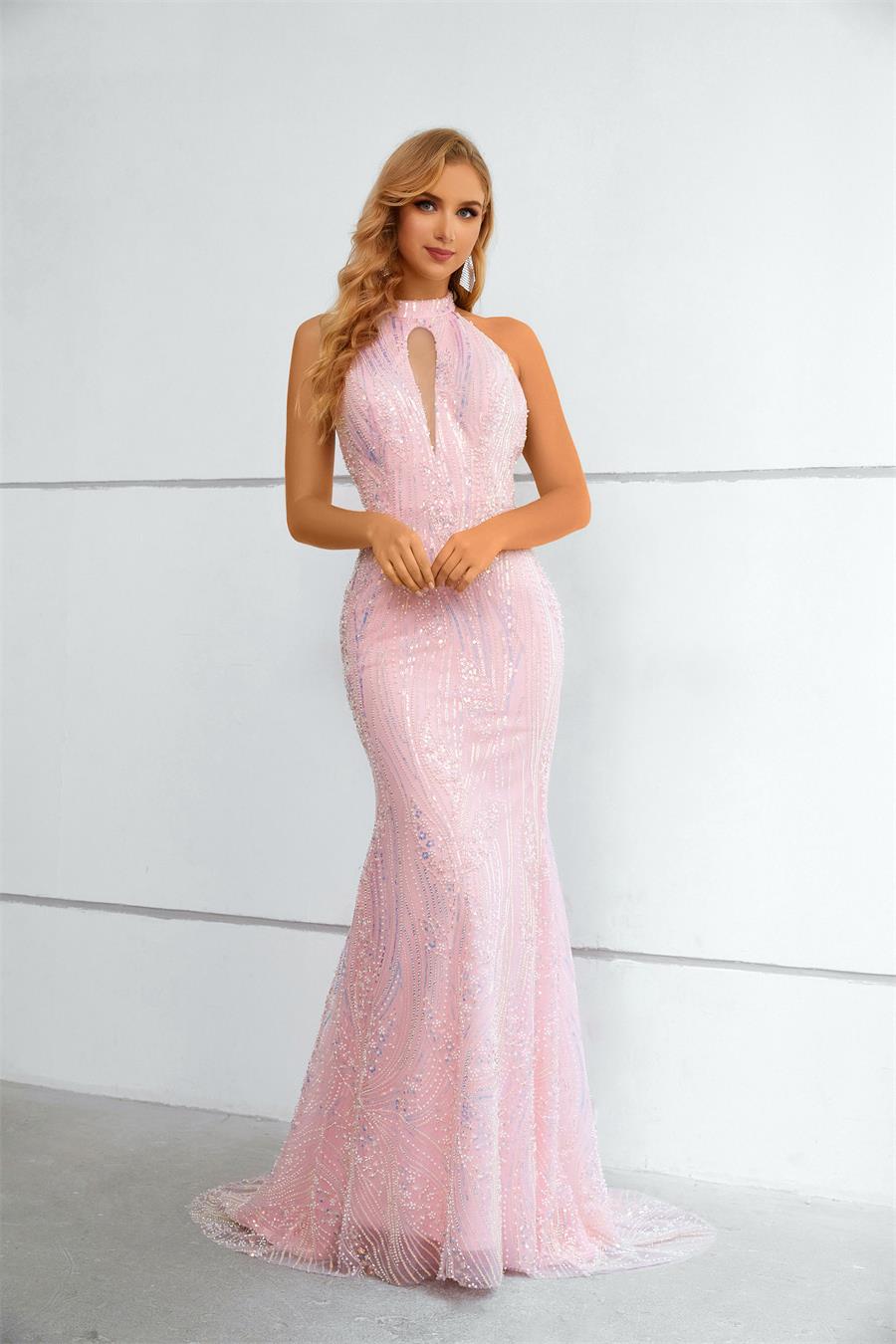 Prom Dresses Party Dark V Pink Mermaid kjol Slim Back Light Luxury Thin Prom Dress M451096