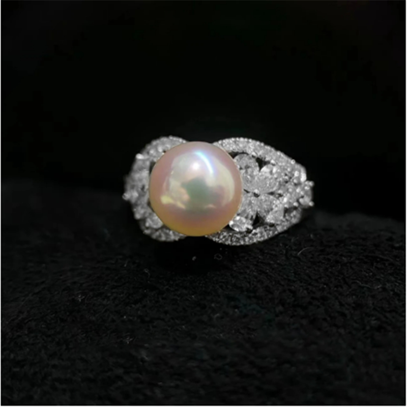 Office Lady Pearl Cz Finger Ring 925 Sterling Silver Engagement Wedding Band Ringen voor vrouwelijke mannen Verjaardagsfeestje sieraden