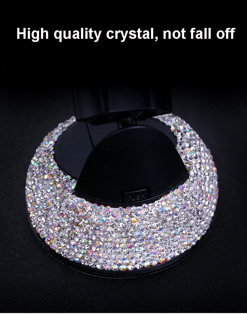 Crystal Rhinestones Trim 360 Degree Car Phone Holder For Car Dashboard Auto Windows And Air Vent Universal Car Mobile Phone Holder Interior Accessories