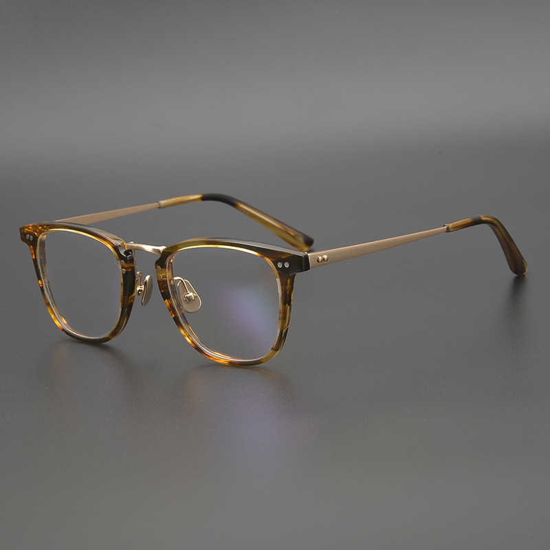 2024 Luxe designer Dames Zonnebril Heren Dames Handgemaakte Wide Pure Titanium Persoonlijkheid Square Dikke Grote Face Volle Plaat Tide Myopia Glazen frame