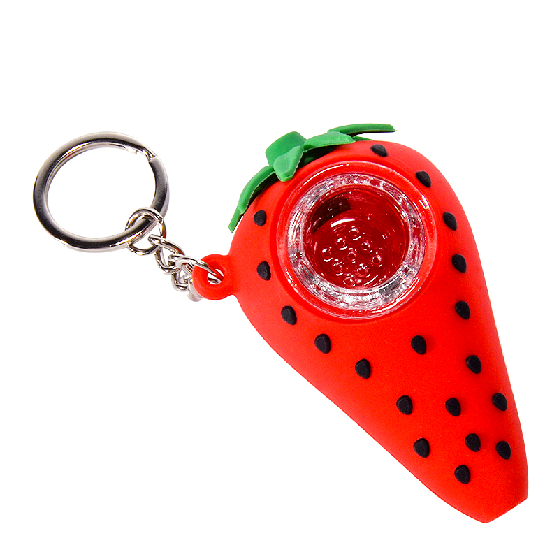 Strawberry Type Oil Burner Pipe Smoking Hand Pipes Silicone Glass Tobacco Spoon Oid Dab Rigs