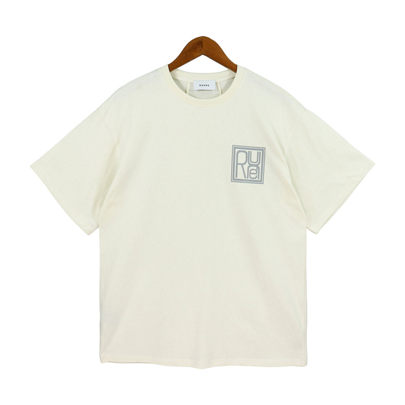 23new Summer Mens 티셔츠 여성 Rhude 디자이너 남성 탑 레터 폴로 폴로 자수 Tshirts 의류 짧은 슬리브 Tshirt 큰 티