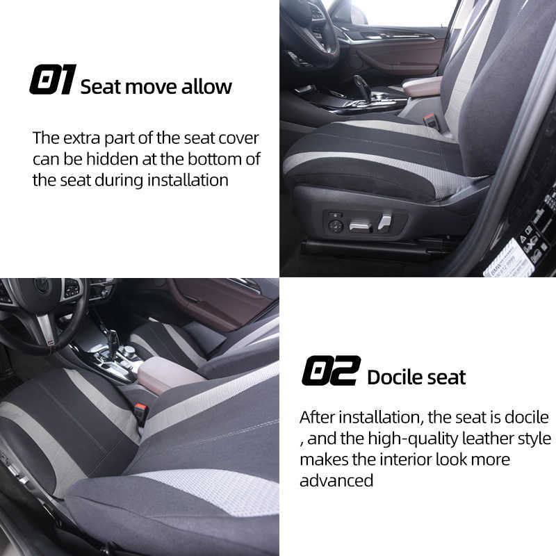 Nuevo 2 uds fundas de asiento delantero de coche con malla 3MM productos de coche funda de asiento piezas exteriores laterales con Jacquard gris para TOYOTA-CAMRY AUDI