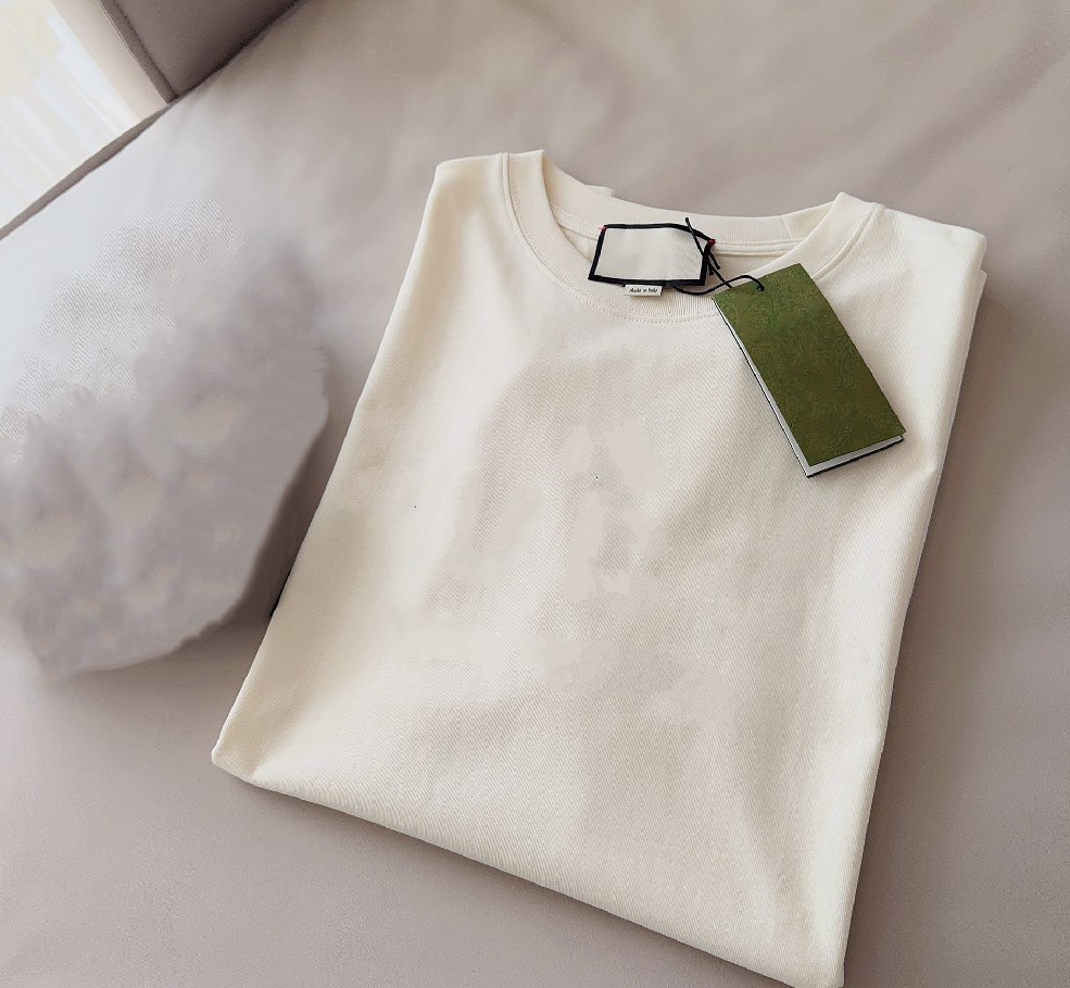 Super Hoge Kwaliteit Italië Designer T-shirt 100% Katoen Heren Dames Ronde Hals Letters Bedrukt Zwart Wit T-Shirt Tops