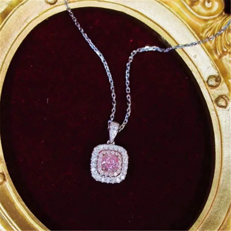 Collana girocollo in zircone AAAAA con cuscino Collana in argento sterling 925 con ciondoli fidanzamento da sposa gioielli da donna feste nuziali