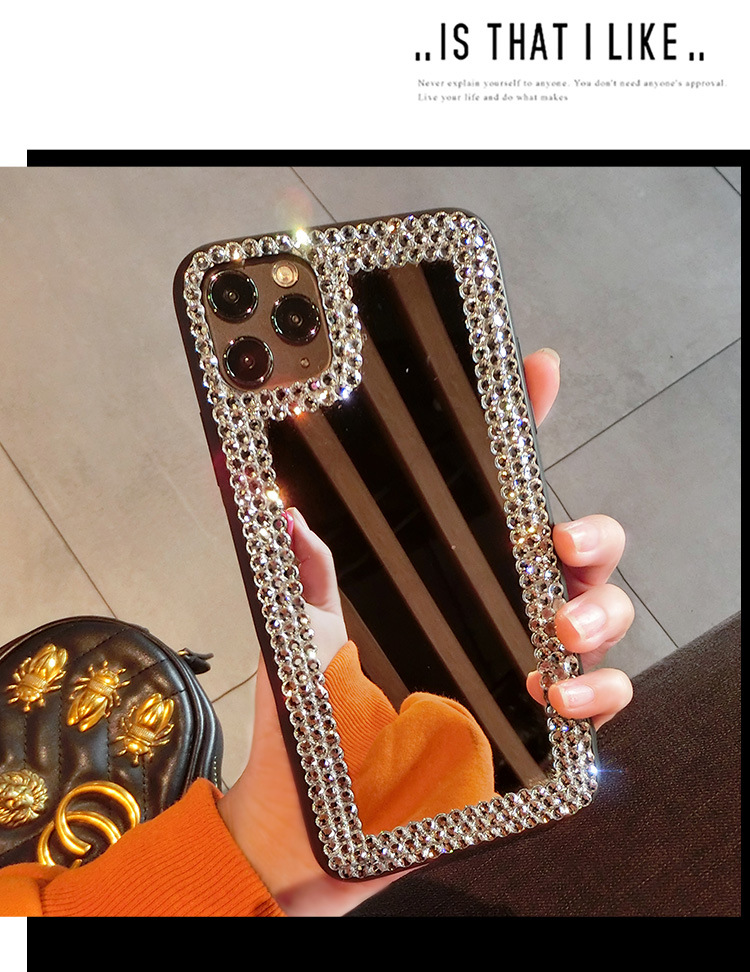 Make up Mirror Beauty Diamond Cases for IPhone14promax 14pro 14plus 14 13promax 13pro 13 12 11 Pro Max Xs Max XR 8/7Plus case iphone12promax Crystal Rhinestone Cover