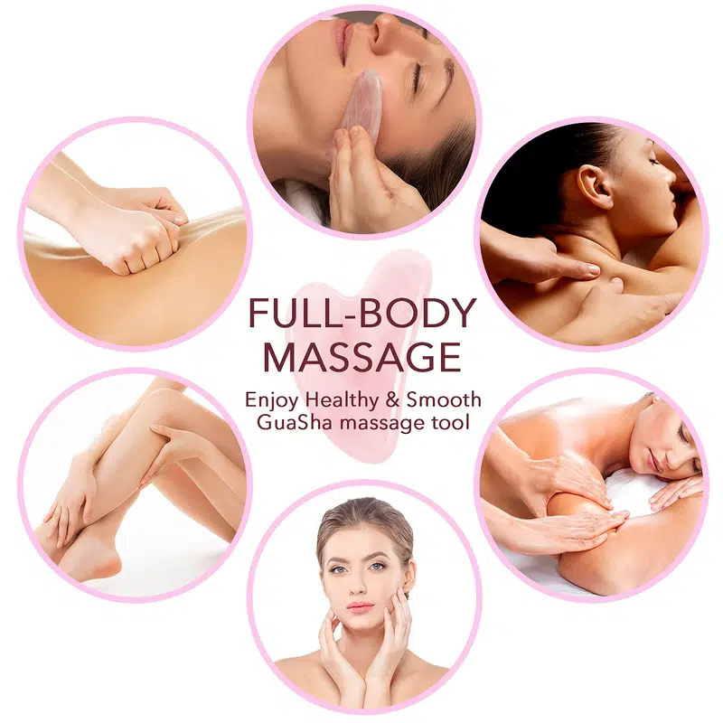 Cuarzo Rosa Jade Guasha Raspado Masaje Raspador Masajeador Facial Acupuntura Gua Sha Tablero Acupoint Cara Cuidado de los Ojos SPA Masajes Too9044390