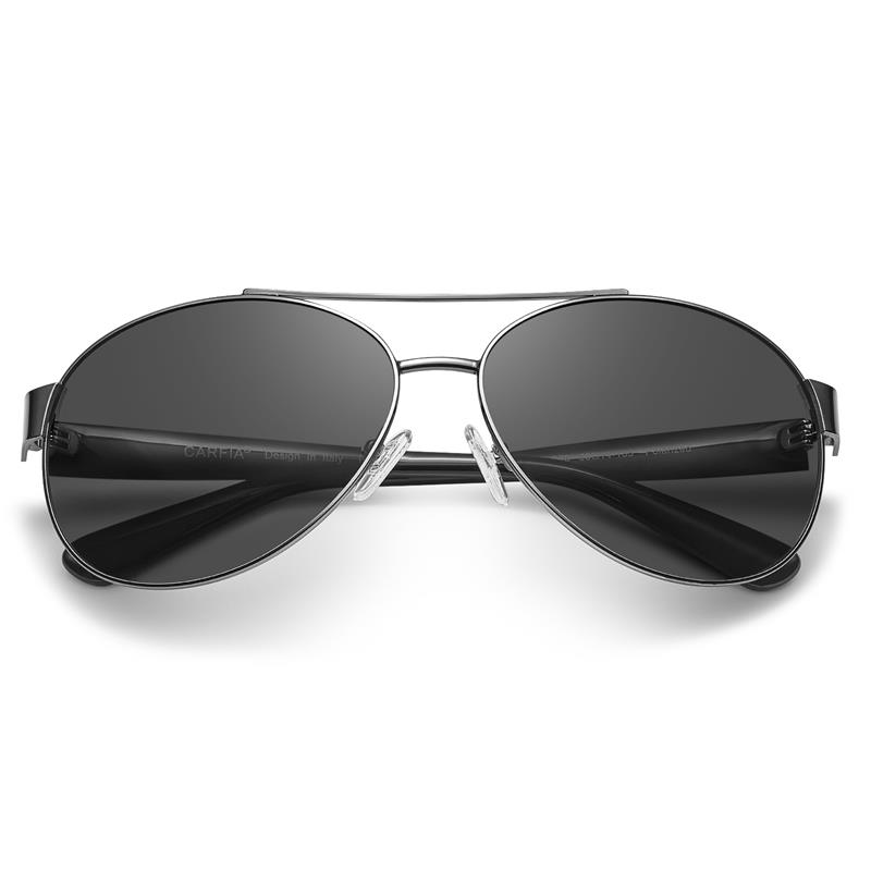 Polarisierte Carfia-Sonnenbrille für Herren – Pilotenbrille mit umlaufendem Metallrahmen und Bügeln aus italienischem Acetat