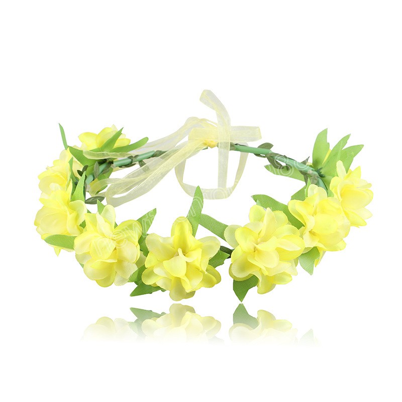 Flower Crown Wreath Bride Wedding Hair Accessories Gorgeous Headbands Braided Vine Headwear Garland Ornament For Women Girls